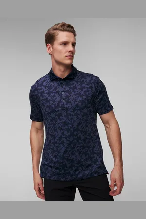 G/FORE Tmavě Modrá Pánská Polokošile Mapped Icon Camo Tech Jersey Polo S Maskáčovým Vzorem