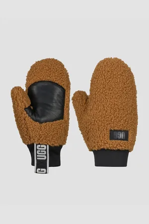 UGG Dámské Rukavice Palčáky Fluff Mitten With Logo Tape