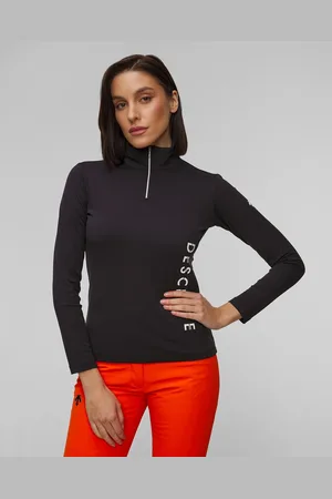 Descente Černý Dámský Rolák Se Zipem U Krku Vertical Logo