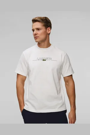 Lacoste Bavlněné Pánské Tričko Th3836 V Bílé Barvě