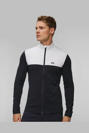 J Lindeberg Pánská Mikina J.lindeberg Banks Mid Layer V Černobílém Barevném Provedení