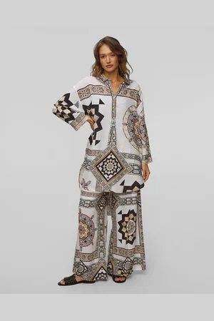 Camilla Lněné Dámské Košilové šaty Tile Style