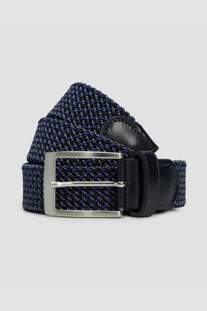 Alberto Tmavě Modrý Pánský Opasek Gurtel Multicolor Braided