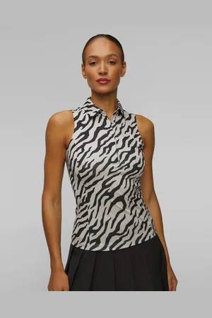 J Lindeberg Dámská Funkční Polokošile Bez Rukávů J.lindeberg Dena Print Sleeveless Top V Černobílém Barevném Provedení