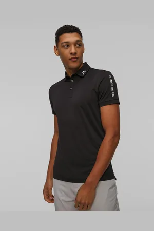 J Lindeberg Pánské Funkční Polo J.lindeberg Tour Tech Slim Fit Polo V Černé Barvě