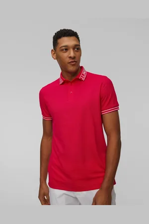 J Lindeberg Pánské Funkční Polo J.lindeberg Austin Polo V Červené Barvě