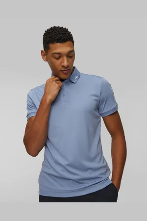 J Lindeberg Pánské Funkční Polo J.lindeberg Tour Tech Slim Fit Polo V Modré Barvě