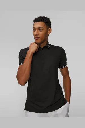 J Lindeberg Pánské Funkční Polo J.lindeberg Austin Polo V Černé Barvě
