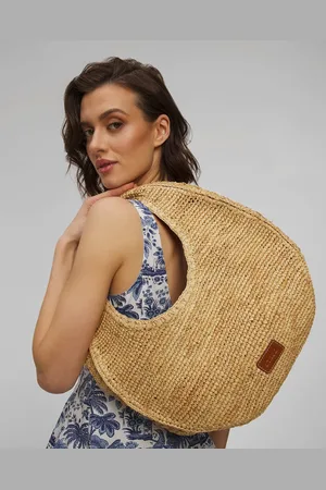 Staud Košík Large Raffia Moon