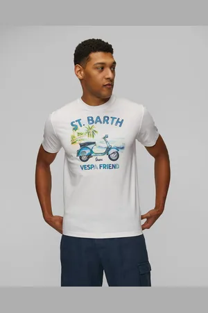 MC2 SAINT BARTH Pánské Bílé Tričko S Potiskem