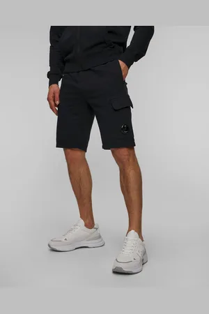 C.P. Company Pánské Kraťasy C.p. Company Light Fleece Cargo Lens Shorts V Tmavě Modrém Barevném Odstínu