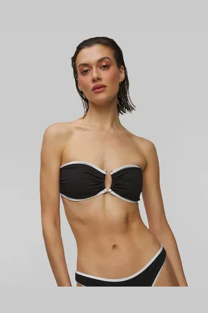 Seafolly Černý Horní Díl Dámských Plavek Ring Front Bandeau