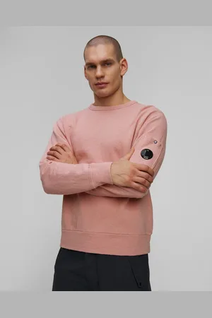 C.P. Company Pánská Mikina C.p. Company Malfilè Fleece Crewneck Sweatshirt V Růžové Barvě