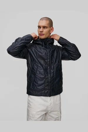 C.P. Company Tmavě Modrá Pánská Větrovka C.p. Company Lino Wax Goggle Jacket