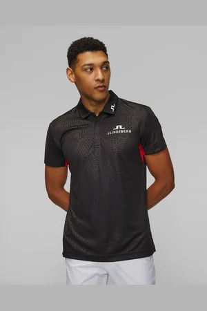 J Lindeberg Černá Pánská Funkční Polokošile J.lindeberg Dario Tour Golf Polo