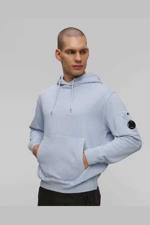 C.P. Company Pánská Mikina C.p. Company Cotton Diagonal Fleece Resist Dyed Hooded Lens