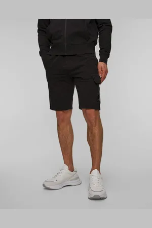 C.P. Company Černé Pánské Kraťasy C.p. Company Light Fleece Cargo Lens Shorts