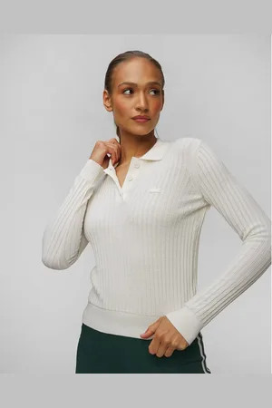 Lacoste Dámský Vlněný Svetr V Krémovém Barevném Odstínu