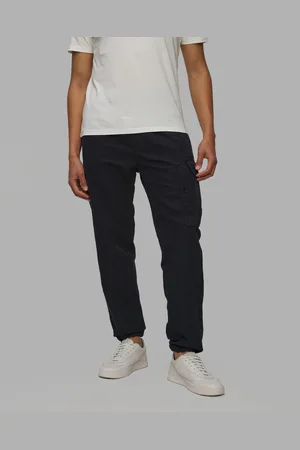 C.P. Company Pánské Kalhoty C.p. Company Cotton/linen Loose Pants V Tmavě Modré Barvě