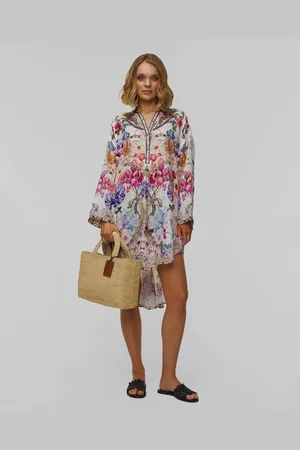 Camilla Lněná Dámská Košilová Tunika Relaxed High Low Shirt