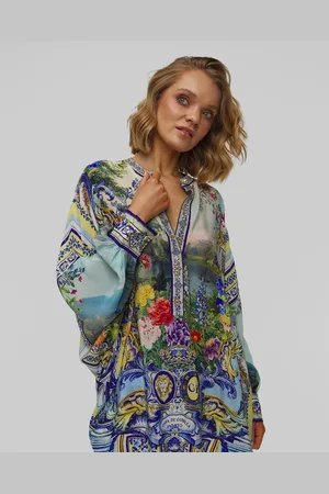 Camilla Dámská Hedvábná Halenka Batwing Sleeve