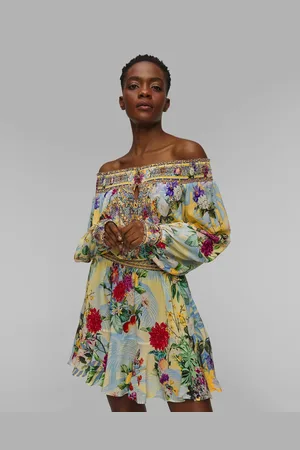 Camilla Dámské Hedvábné šaty Off Shoulder Flor Fantastica