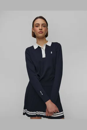 Ralph Lauren Tmavě Modrá Dámská Polokošile Z úpletu Ralph Lauren Rlx Golf