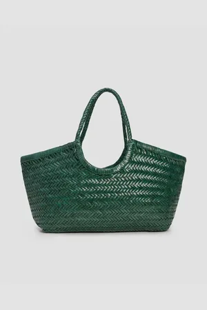 Dragon Diffusion Kožená Taška Nantucket Basket Big V Zelené Barvě