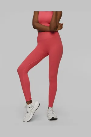 Casall Dámské Legíny S Vysokým Pasem Multi Rib Seamless High Waist Tights V Růžové Barvě