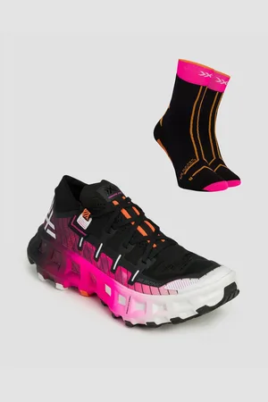 X Bionic Trailové Běžecké Boty Unisex Terraskin X00/c V Černobílém A Růžovém Barevném Odstínu + Funkční Ponožky