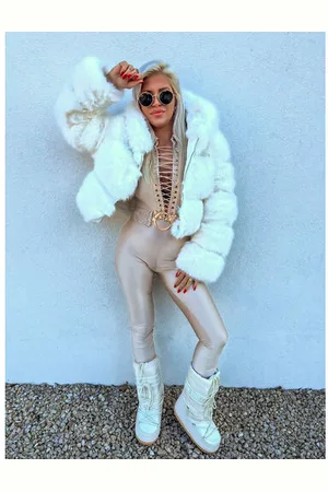 Star Style Koženková kožušinová bunda s kapucňou CALLIE+