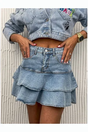 Star Style Denim mini sukňa MYSTIC+