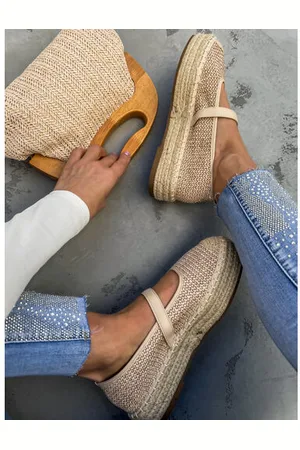 Star Style Krémové sandále v štýle espadrille MAPIYA