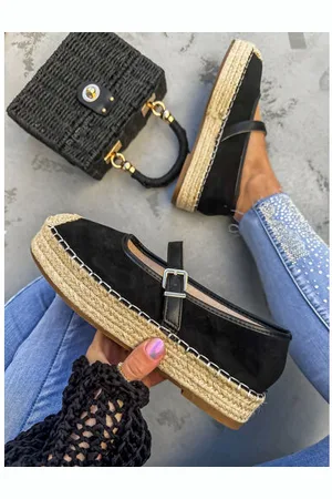 Star Style Čierne sandále v štýle espadrille MAPIYA