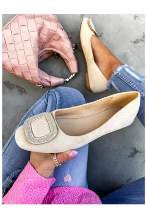 Star Style Béžové balerínky s ozdobou ASHERA