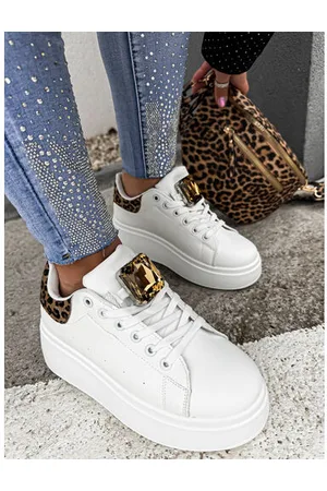 Star Style Biele platformové tenisky s ozdobou MAIDA