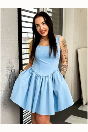 Star Style Modré dámske minišaty STEPHANY