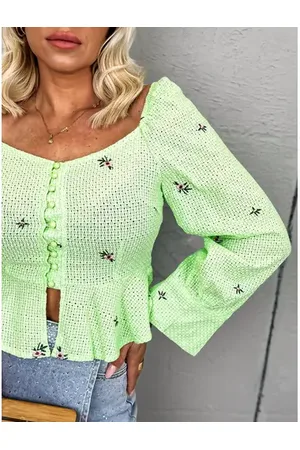 Star Style Elegantná dámska crop-blúzka MARLISS