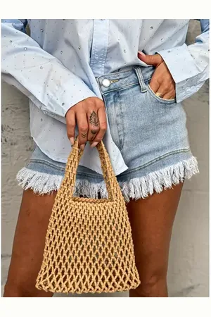 Star Style Hnedá makramé kabelka ALEISHA