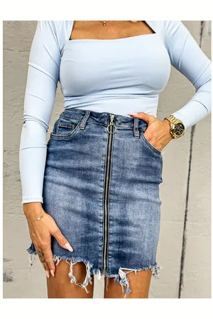 Star Style Denim sukňa na zips DENISA