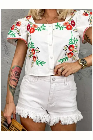 Star Style Biele denim šortky NORMANY