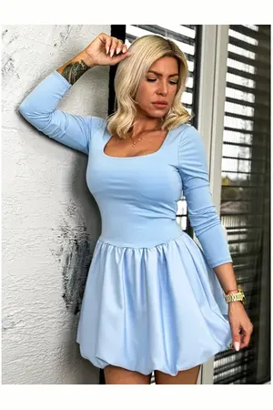 Star Style Elastické modré minišaty RADKA