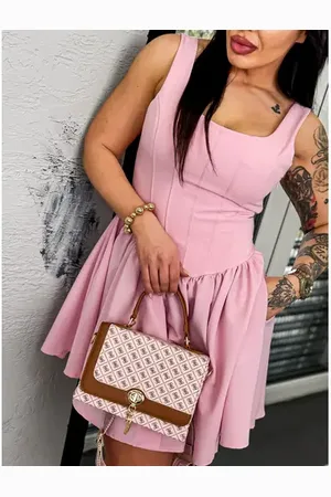 Star Style Ružové dámske minišaty STEPHANY