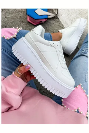Star Style Biele platformové tenisky ANISSA