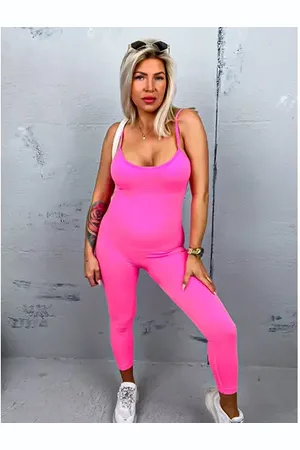 Star Style Tvarujúci neon pink overal DAYANE