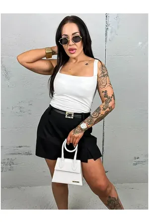 Star Style Biely crop-top s vypchávkami REINA