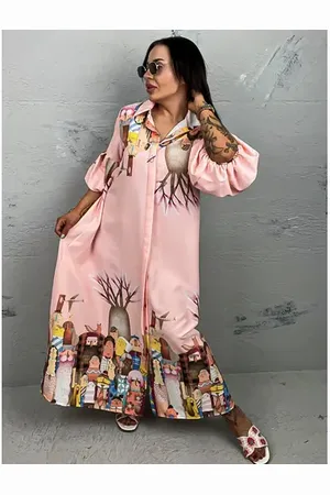 Star Style Vzorované košeľové maxi šaty MARGIE