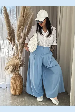 Star Style Elegantné wide-leg nohavice NELMA