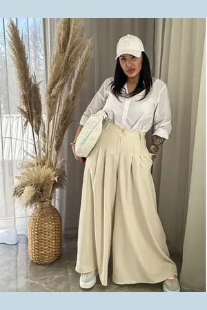 Star Style Elegantné wide-leg nohavice NELMA