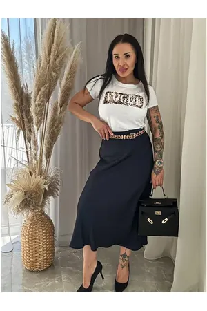 Star Style Dlhá saténová sukňa s gumeným pásom ALEXIA+